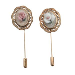 CHARMANTE rose stick pins Lot of 2 NWT